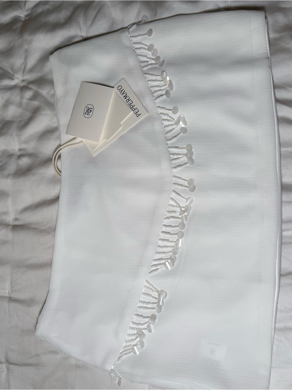 Peppermayo White Beaded Strapless Skirt Set - Picture 10 of 11